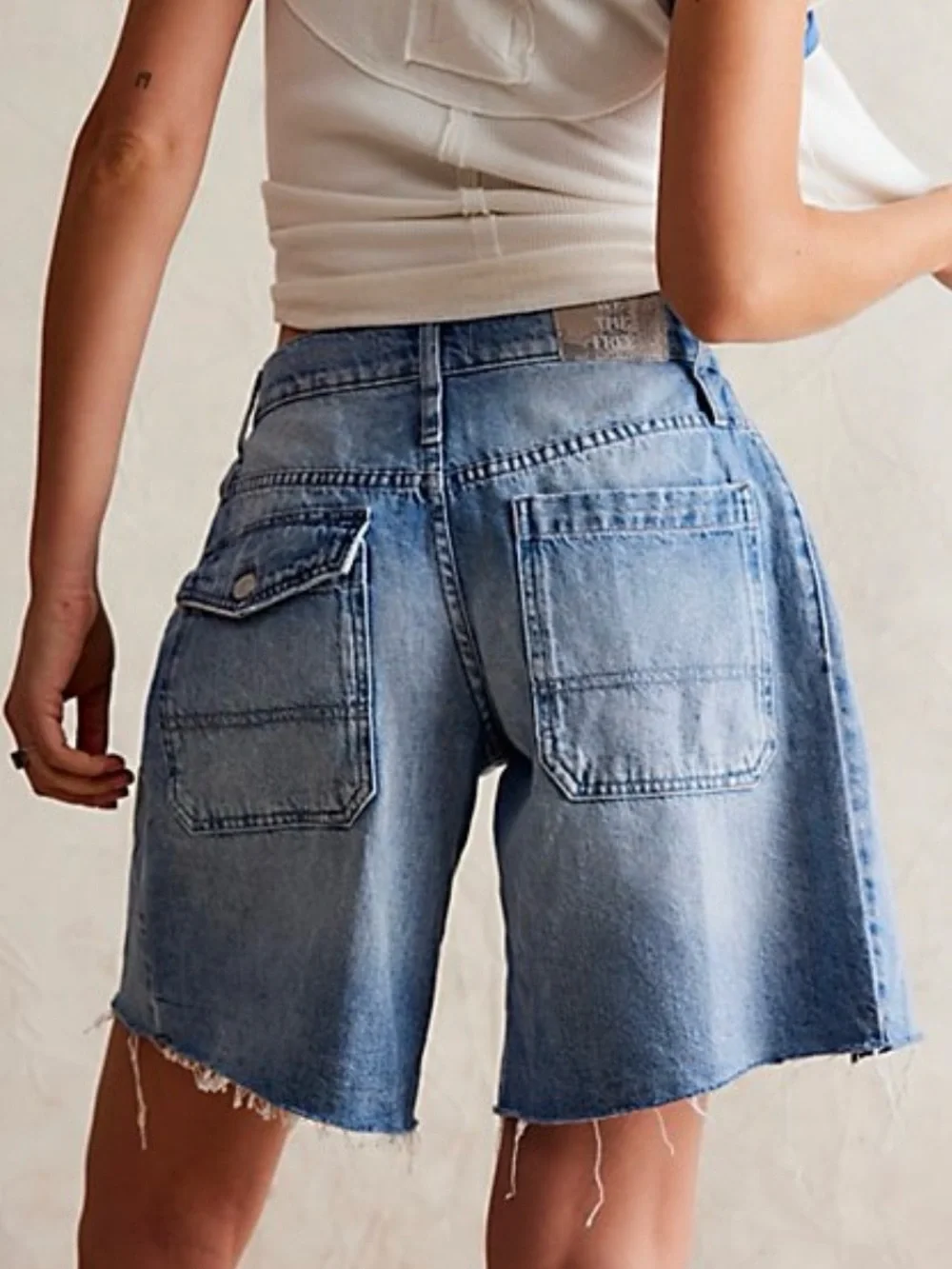 Free People We The Free Boomerang High Rise Long Shorts Sz 25